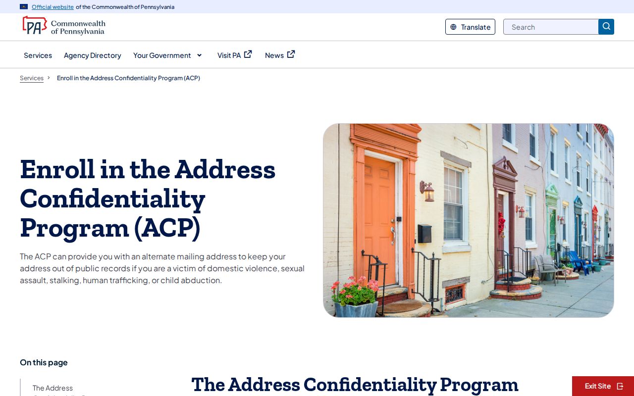 Hazleton ZIP code directory reference to the Pennsylvania Address Confidentiality Program