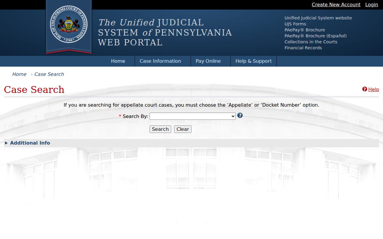 Hazleton residents directory court-name check through Pennsylvania UJS Case Search