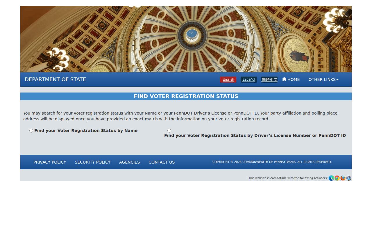Hazleton residents directory voter-status verification through Pennsylvania